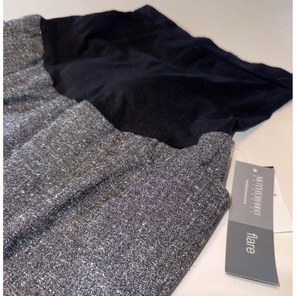 Motherhood Maternity Grey Marl Flare Leg Knit Pants Full Belly Panel XL NWT